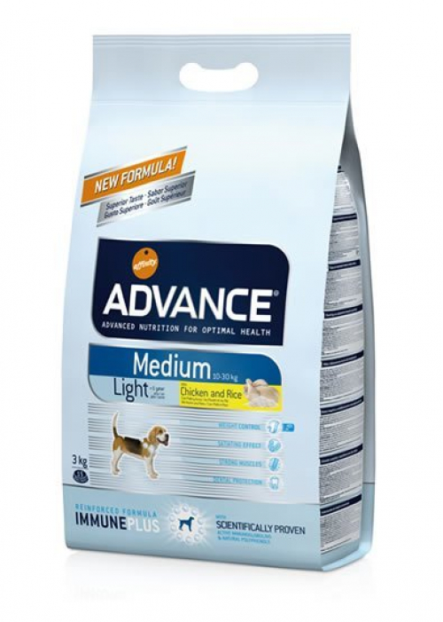 Advance Medium Light Tavuklu/Pirinçli Orta Irk Diyet Köpek Maması 3 Kg