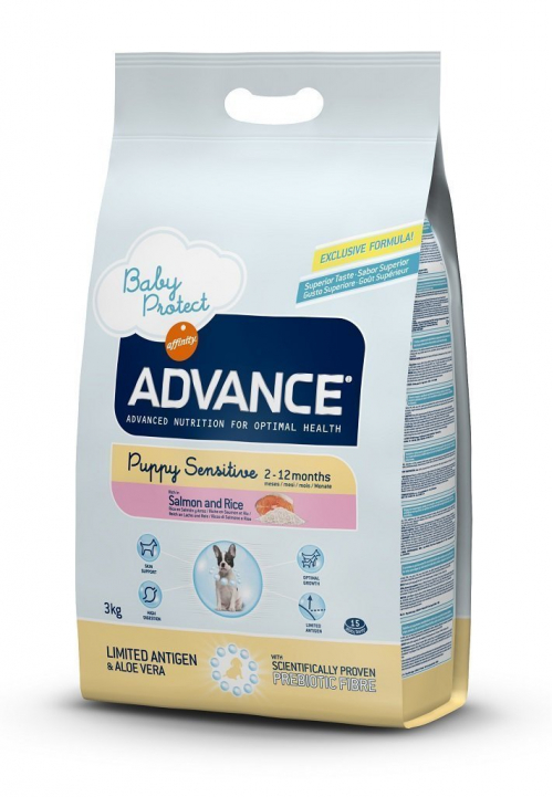 Advance Puppy Sensitive Somonlu/Pirinçli Yavru Köpek Maması 3 Kg