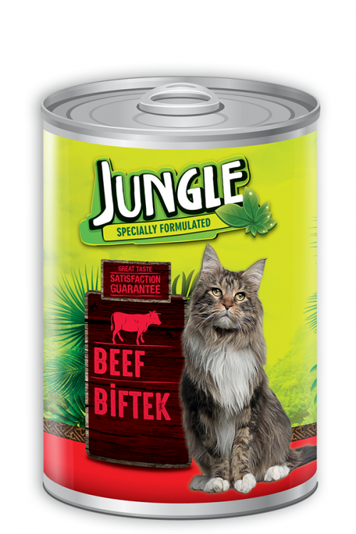 Jungle Biftekli Yetişkin Kedi Konservesi 415 Gr