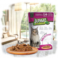 Jungle Sterilised Biftekli Kısır Kedi Yaş Maması 100 Gr