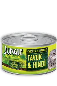 Jungle Tavuklu/Hindili Yetişkin Ezme Kedi Konservesi 85 Gr