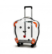 Petlican Çekçekli Tekerlekli Şeffaf Kedi ve Köpek Taşıma Çantası