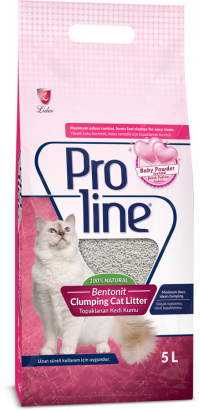 Proline Bebek Pudrası Kokulu Bentonit Kedi Kumu 5 Lt