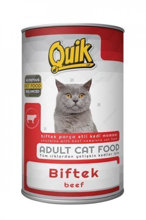 Quik Biftekli Yetişkin Kedi Konservesi 415 Gr