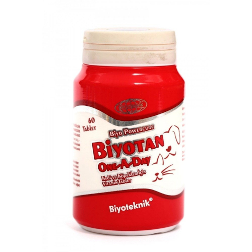 Biyoteknik Biyotan One-A-Day Kedi Ve Köpekler İçin Vitamin Tablet 60 Tb