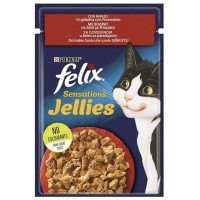 Felix Pouch Jellies Sığır Etli ve Domatesli Yaş Kedi Maması 85 gr