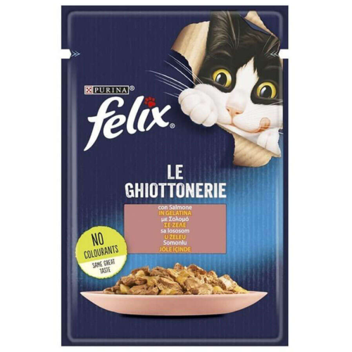 Felix Pouch Le Ghiottonerie Somonlu Yaş Kedi Maması 85 Gr