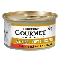 Purina Gourmet Gold Sığır Etli ve Tavuklu Kedi Konservesi