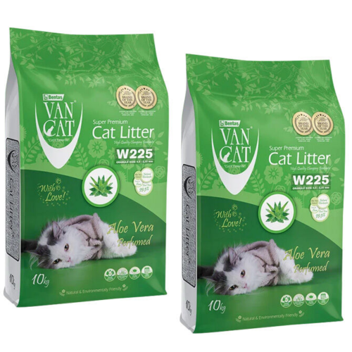 VanCat W225 Aloe Vera Kokulu İnce Taneli Kedi Kumu 10 L 2 Adet