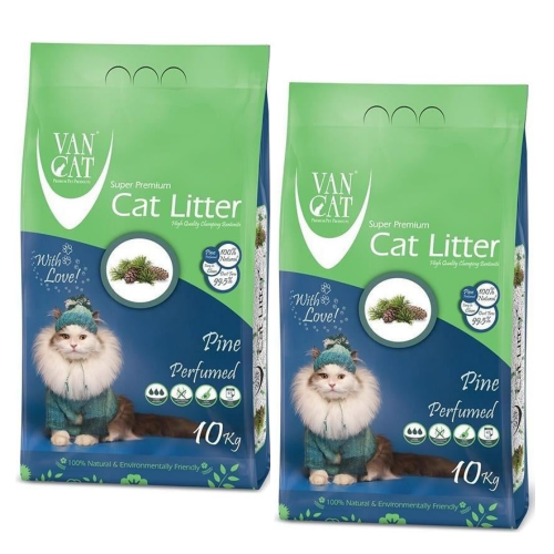 VanCat W225 Çam Kokulu İnce Taneli Kedi Kumu 10 L 2 Adet