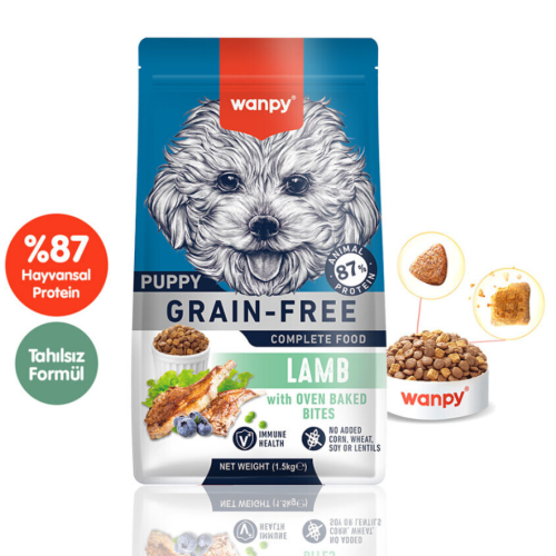 Wanpy Puppy Yavru Köpek Maması Kuzulu 1,5 Kg