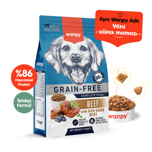 Wanpy Yetişkin Köpek Maması Sığır Etli 1,5 Kg