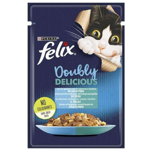 Felix Pouch Somon ve Sardalyalı Yaş Kedi Maması 85 Gr