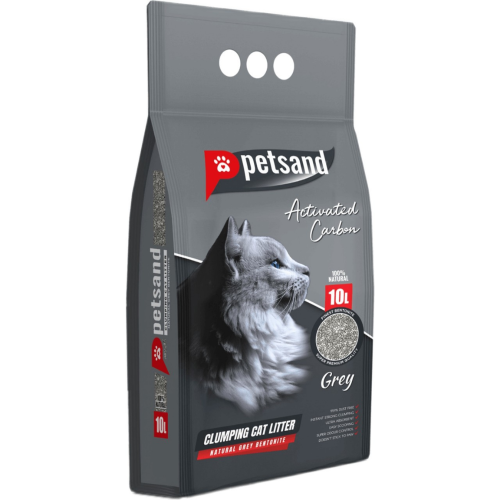 Petsand Aktif Karbonlu Grey Kedi Kumu 10 L