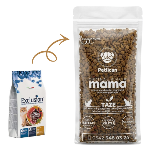 Exclusion Kısırlaştırılmış Yetişkin Kedi Maması Sığır Etli Açık 1 Kg