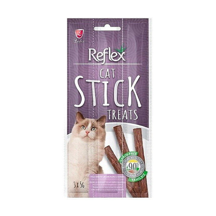 Reflex Kümes Hayvanli Ve Kizilcikli Tahılsız Kedi Ödül Çubuğu 3x5gr
