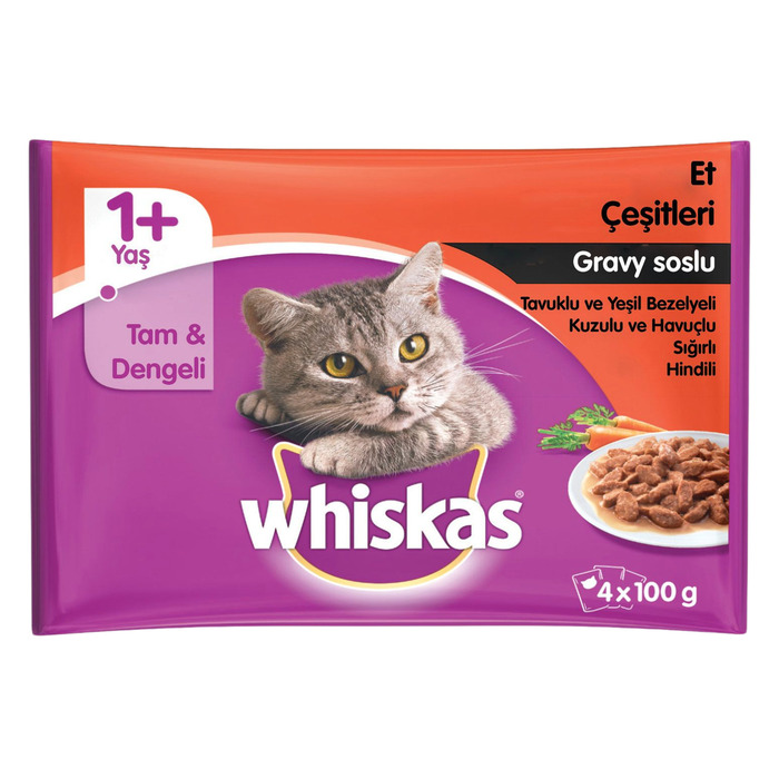 Whiskas Sığırlı Tavuklu 4 Lü Paket