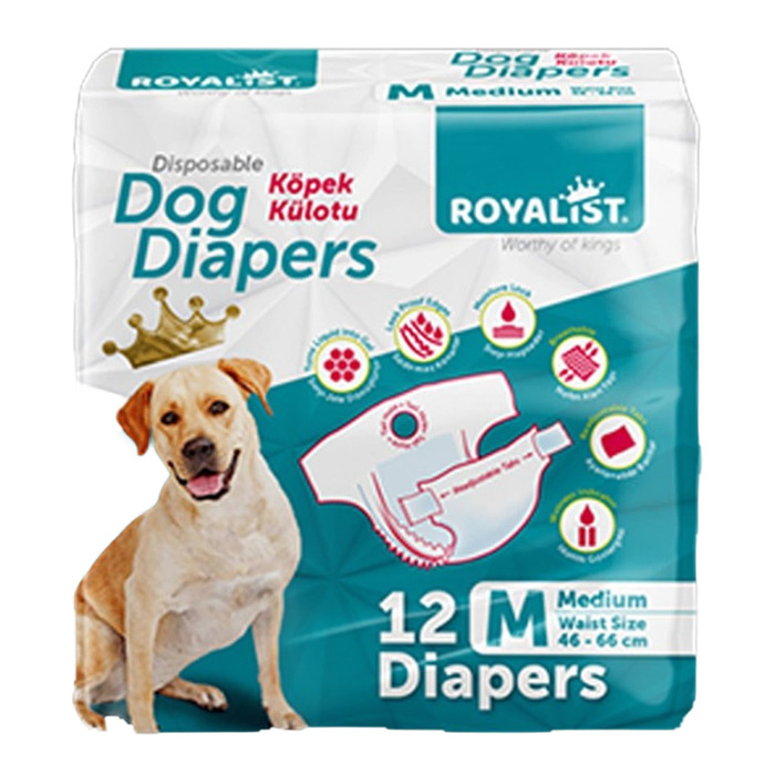 Köpek Alt Baglama Bezi Medium 46-66 Cm 12 Adet