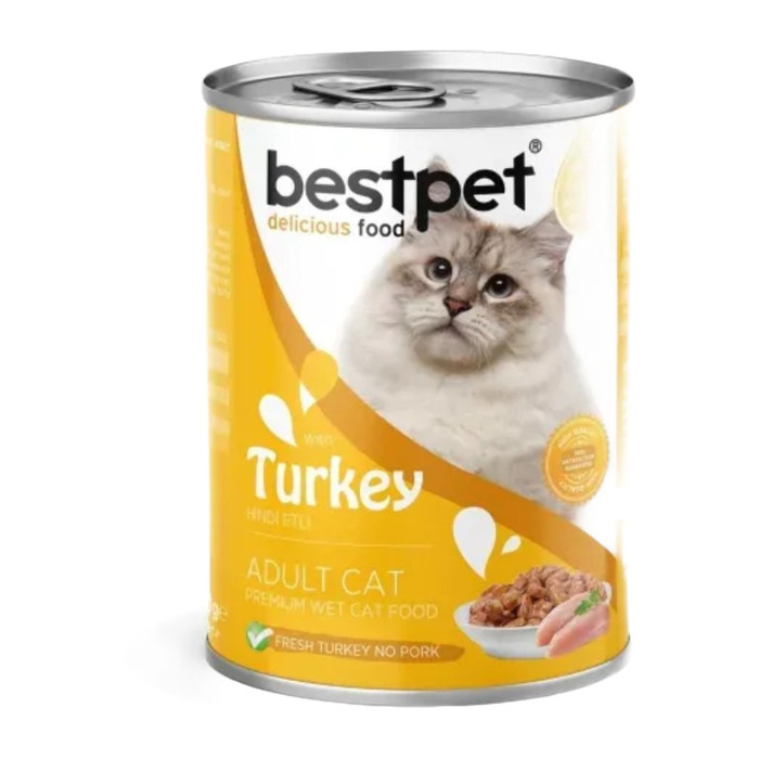 Parça Hindi Etli Yetişkin Kedi Konserve Maması 400 Gr