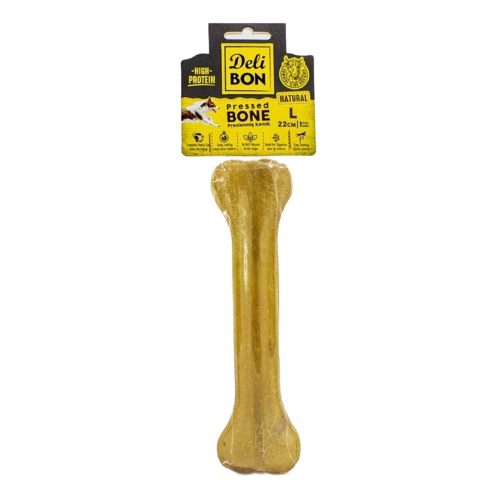 Deri Natural Press Kemik Köpek Ödülü 22 Cm