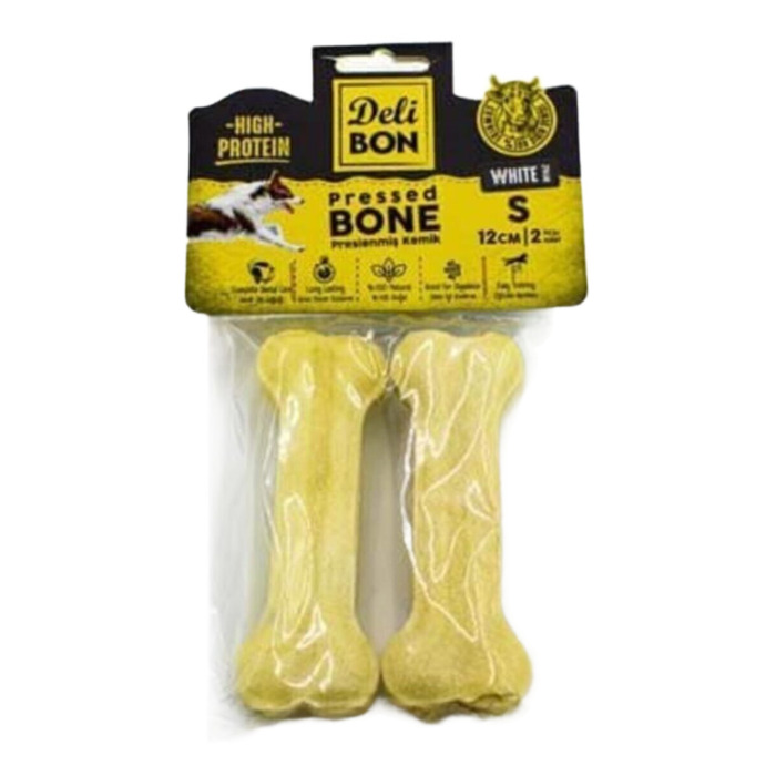 Delibon Deri Press Kemik Köpek Ödülü 12 Cm 2'li