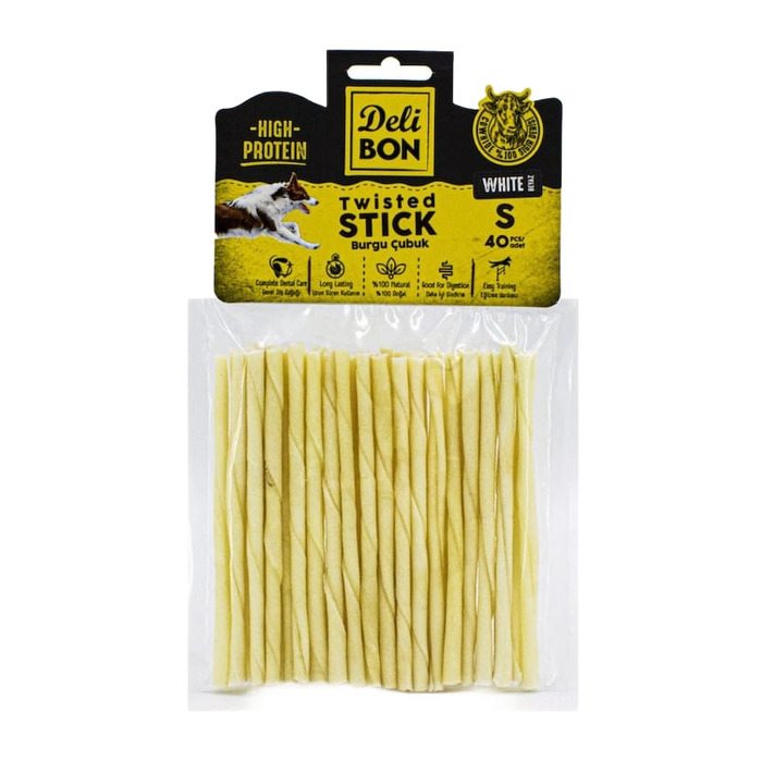 Delibon Deri Twisted Stick S Burgu Çubuk Beyaz 40 Li