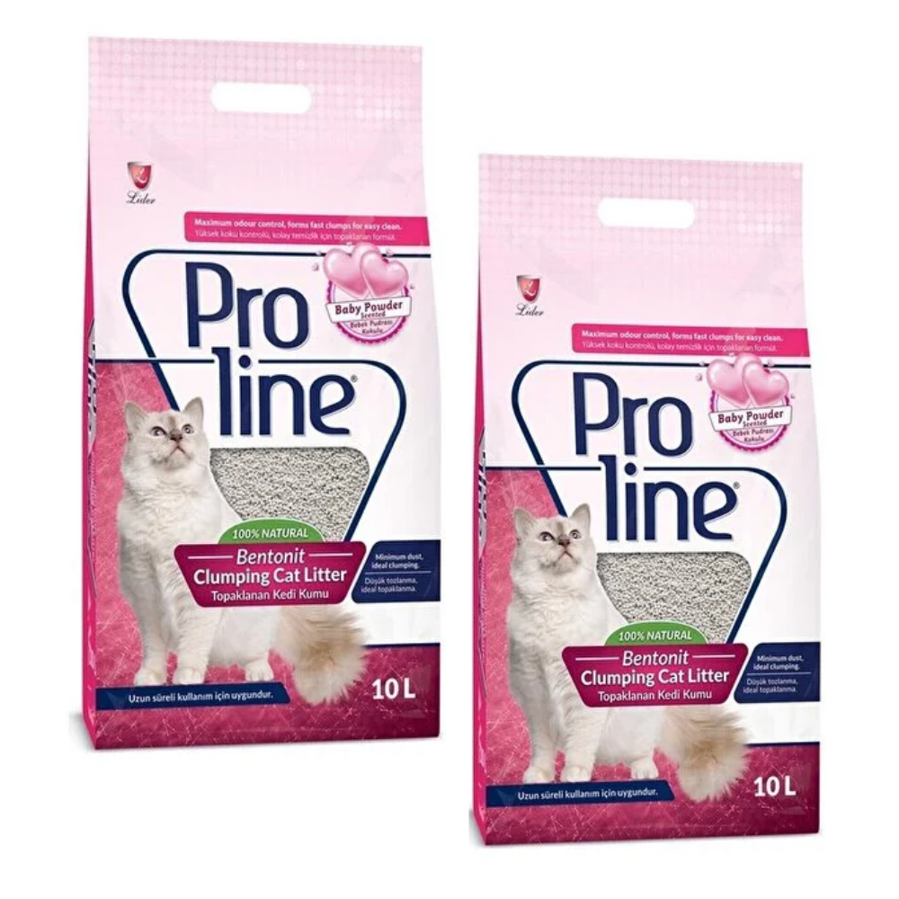 Proline Bentonit Bebek Pudrasi Kokulu Kedi Kumu 10l 2 Adet