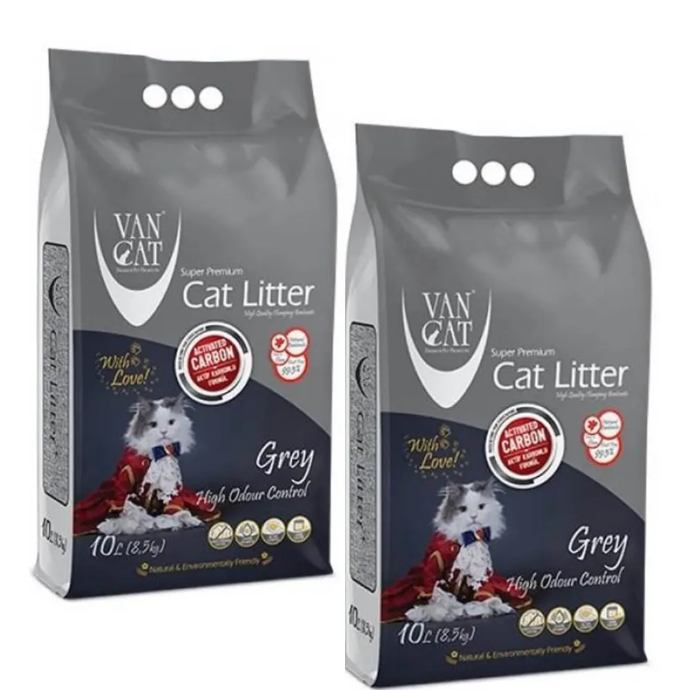 Vancat G225 Bentonit Aktif Karbonlu Grey Kedi Kumu 10 L 2 Adet