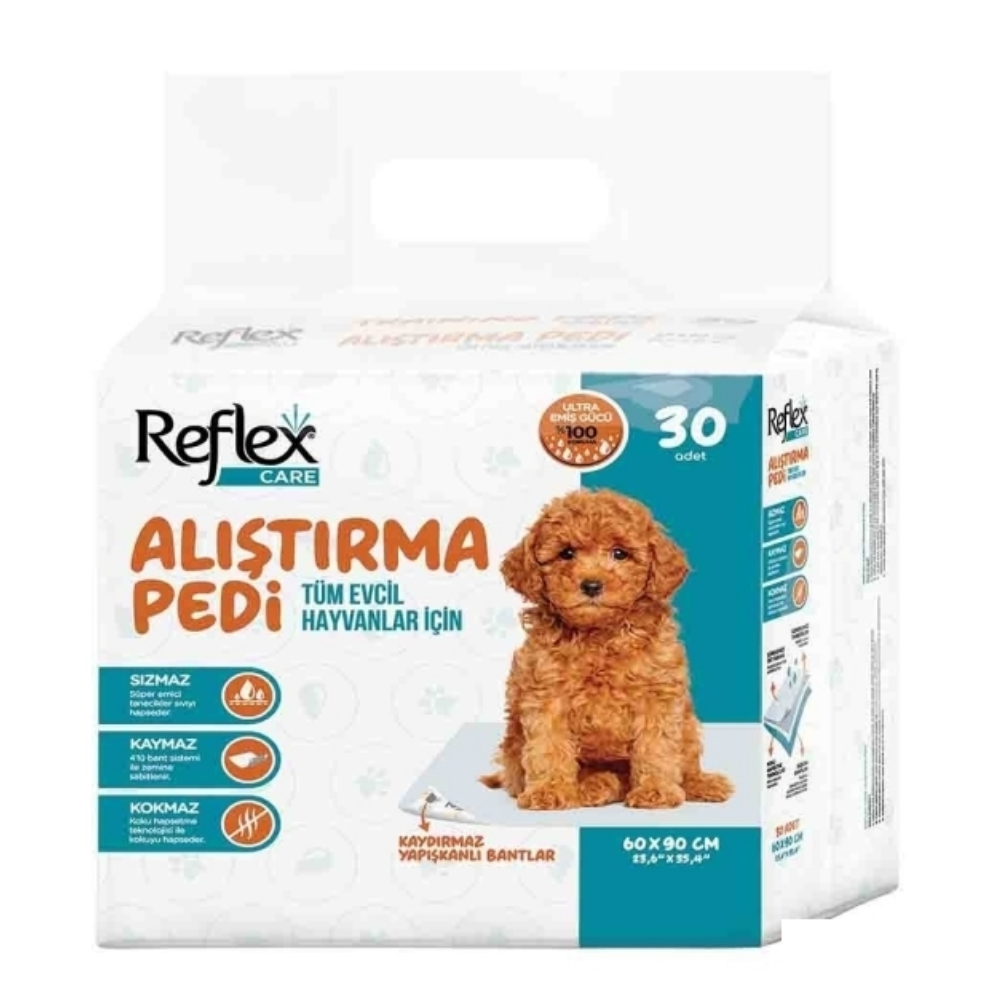 Reflex Care Kaydırmaz Tuvalet Eğitimi Köpek Alıştırma Pedi 60x90cm (30'lu)