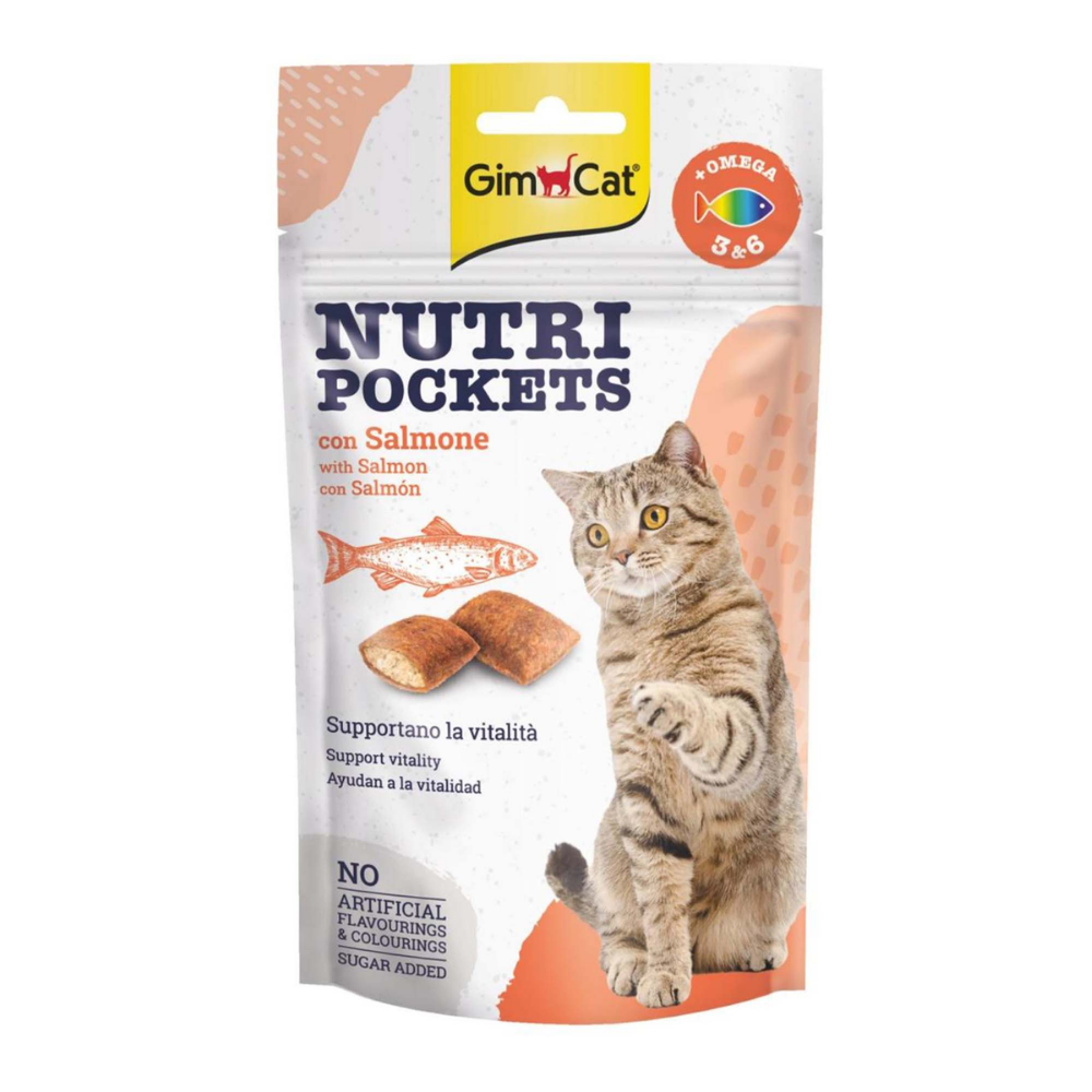 Gimcat Nutri Pockets Somonlu Kedi Ödül Maması 60gr