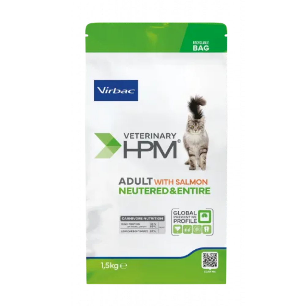 Virbac Veterinary HPM Neutered Entire Somonlu Yetişkin Kedi Maması 1,5 kg