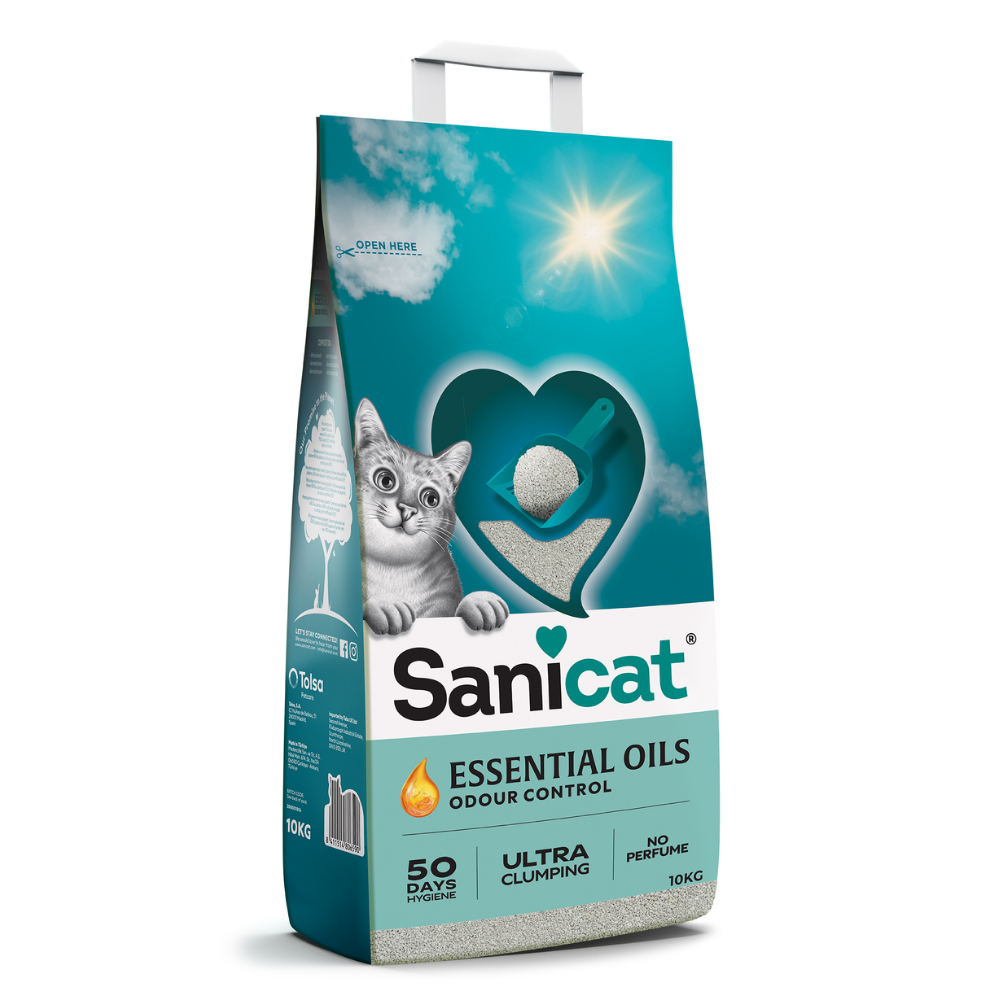 Sanicat Ultra Topaklanan Essential Oils Kokusuz Kedi Kumu 10 Kg